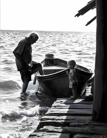 grandfather_grandson_getting_into_boat